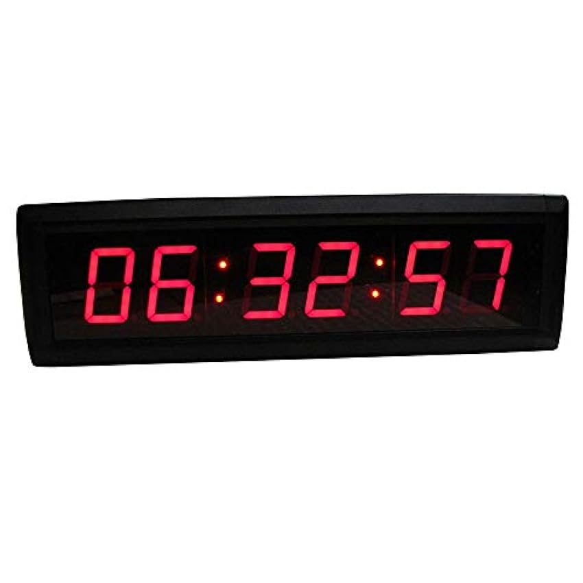 Heqianqian Minuteur 1,8 Pouces 6 LED Digits Gym Timerwith Horloge Temps réel Compte à rebours et upand Chronomètre for la Formation de Remise en Forme + pour Le Bureau À Domicile UMUe3mWt