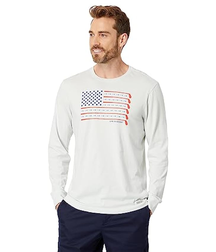 Life is Good T-shirt Crusher-Lite™ à manches longues avec drapeau de golf LwxliAi6