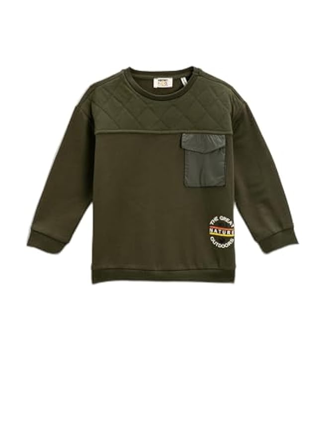 Koton Quilted Detail Sweatshirt One Pocket, Maillot de survêtement Garçons, Khaki(889), 370kBtFN