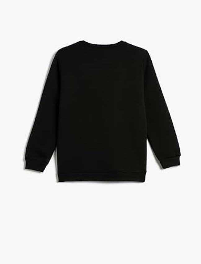 Koton Sweatshirt Long Sleeve Crew Neck Printed Detail Soft Interior, Maillot de survêtement Garçons, Black(999), swLj80n1