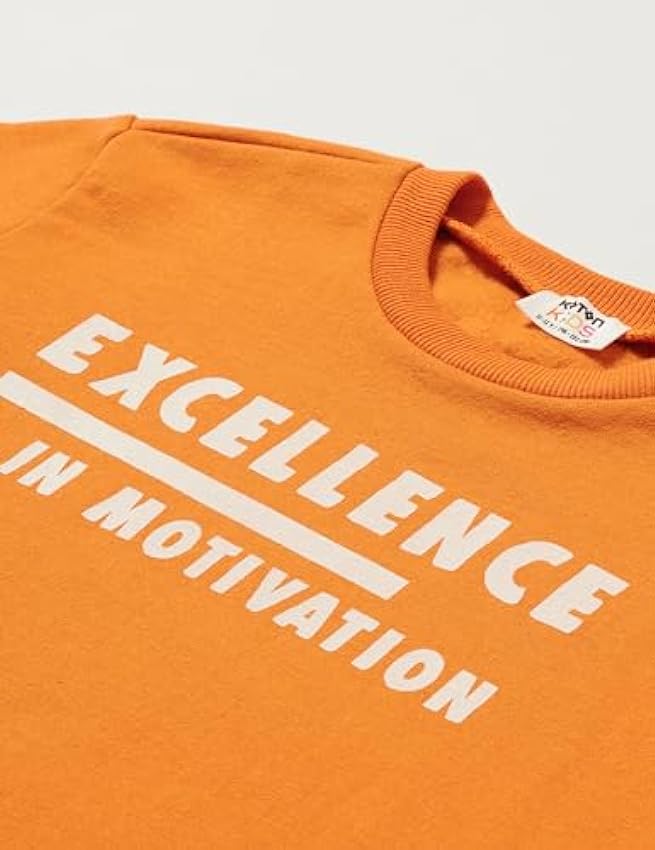 Koton Sweatshirt Long Sleeve Crew Neck Printed Detail Soft Interior, Maillot de survêtement Garçons, Orange(200), V6yEKhFM