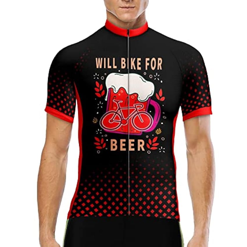 Costume de fête de la bière pour homme à manches courtes en jersey pour vélo de course - Maillot de cyclisme pour homme 4kPnpO1I