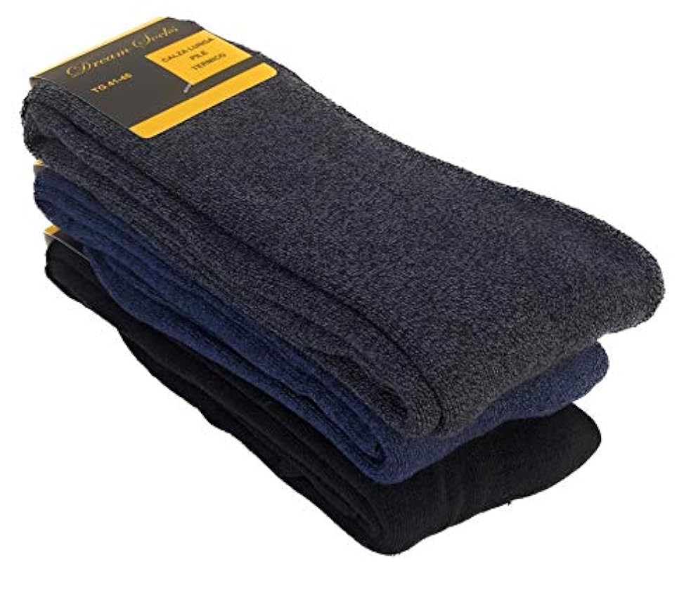 Dream Socks Lot de 3 ou 6 paires de chaussettes longues en polaire, thermiques, pour l’hiver, le ski, anti-froid, chaussettes à haute isolation thermique 327cQZqO