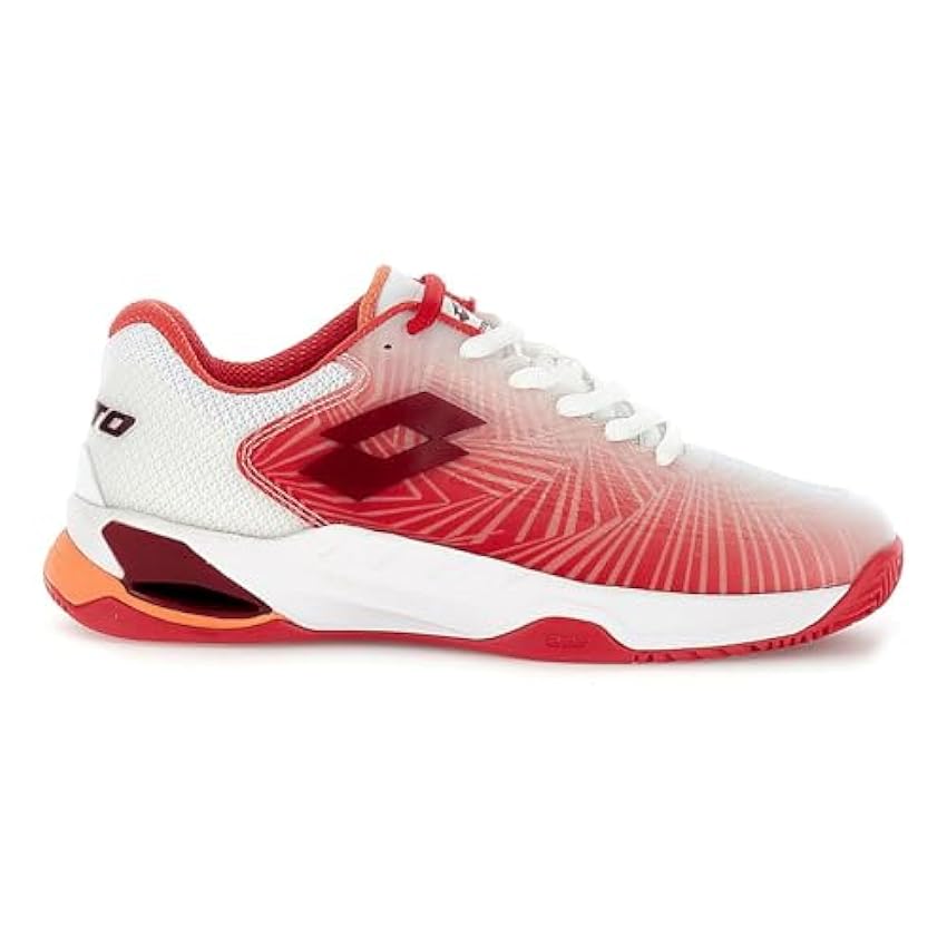 Lotto Femmes Mirage 100 II Clay Chaussures De Tennis Chaussure Terre Battue Blanc - Rouge AOtGh4Dc