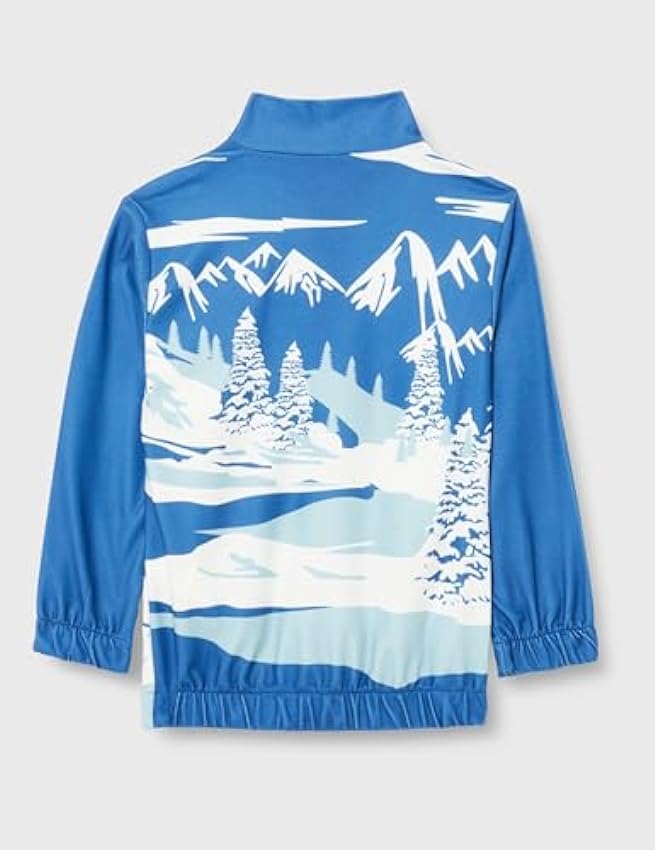 Koton Sweatshirt High Neck Ski Printed Long Sleeve Kangaroo Pocket Brushed Interior, Maillot de survêtement Garçons, Blue Design(6D4), IoSH1Ra7