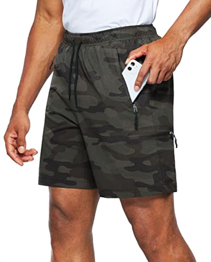 Viodia Short cargo de randonnée extensible à séchage rapide pour homme - Short de sport avec poches FRCMlspz