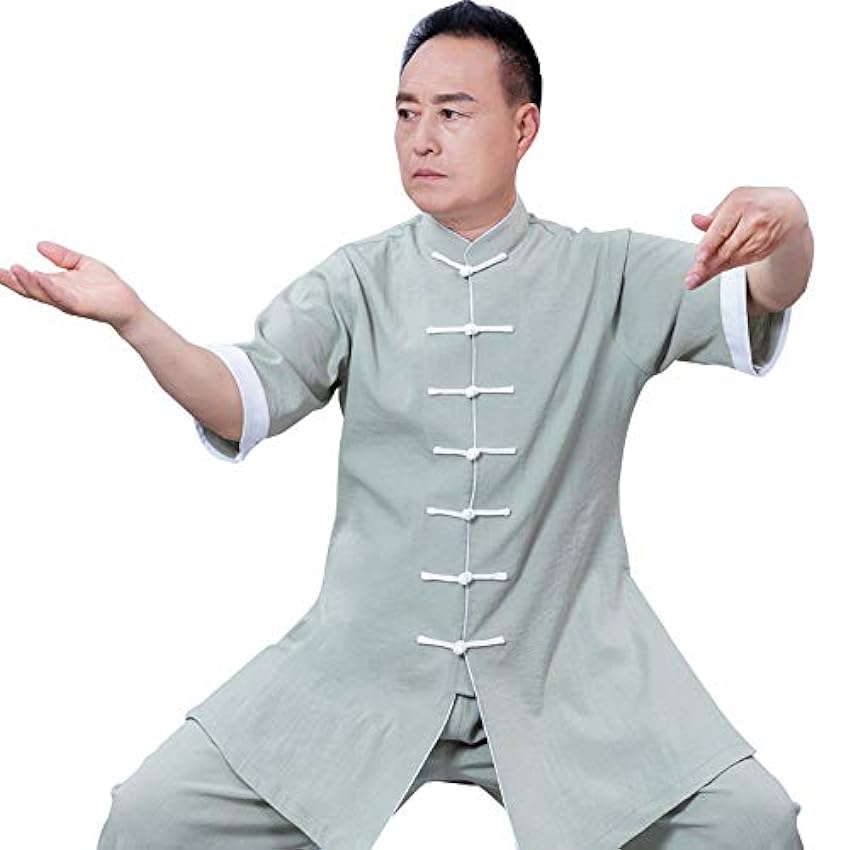 JTKDL Vêtements De Tai Chi pour Hommes à Manches Courtes en Vrac Vêtements Décontractés Fitness Qigong Vêtements Tai Chi Pratique Vêtements,Green-XL rxHFQxKd