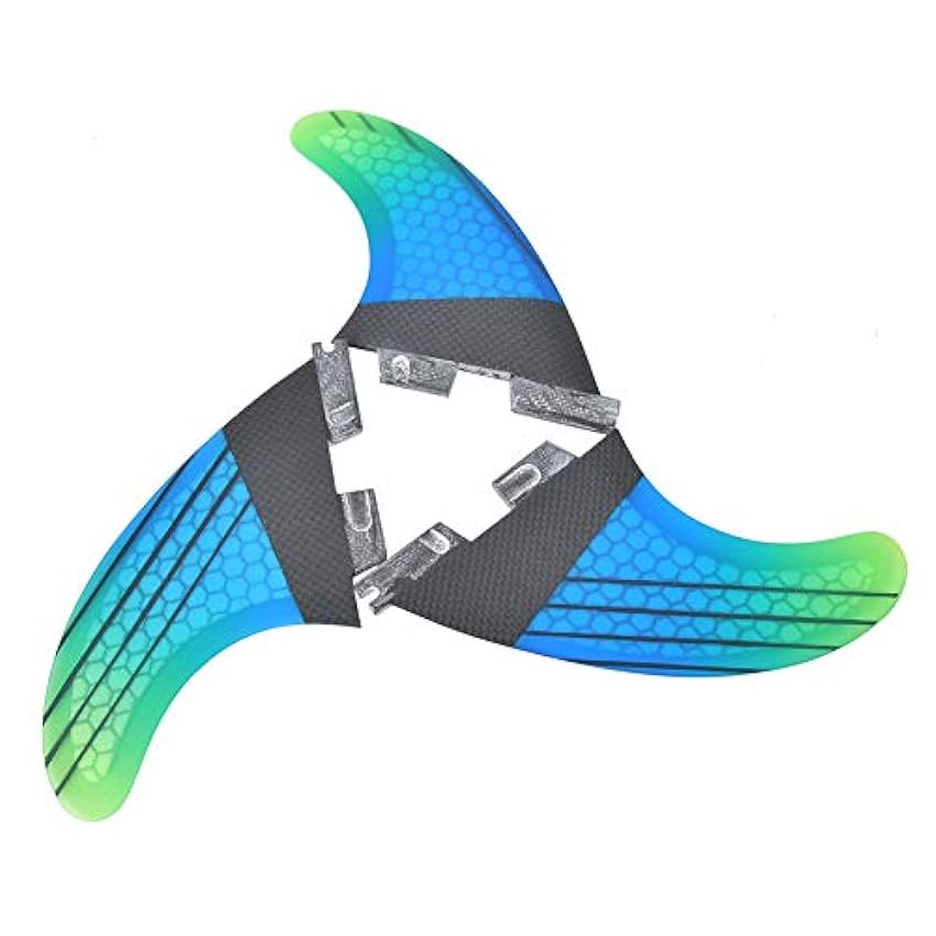 Aoutecen Aileron de Queue de Planche de Surf, aileron de Planche de Surf en Fibre de Verre Flexible et avec Trois ailerons de stabilité conçus pour la Planche de Surf pour Les Vagues Creuses S09SCBsl