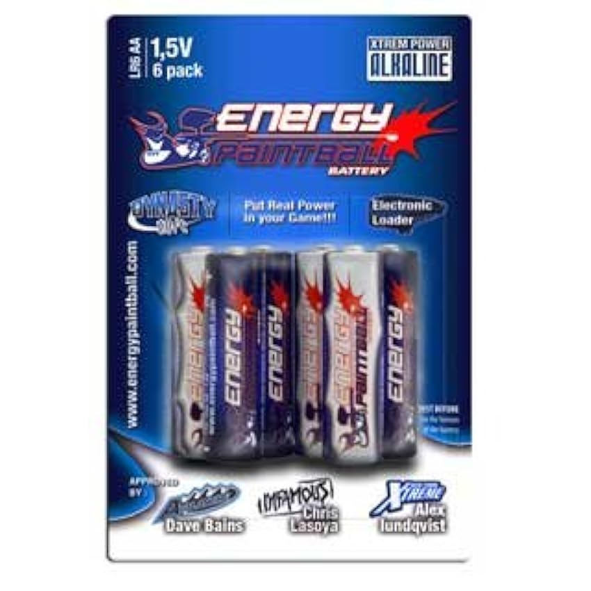 Pack de 6 piles ENERGY PAINTBALL 1.5V LDR8GHjg