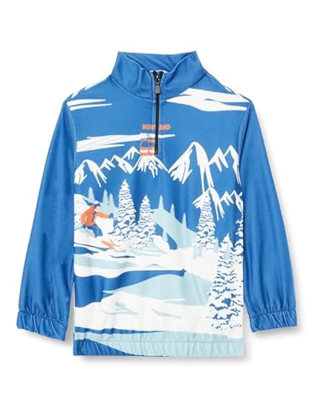 Koton Sweatshirt High Neck Ski Printed Long Sleeve Kangaroo Pocket Brushed Interior, Maillot de survêtement Garçons, Blue Design(6D4), xASi8MPw