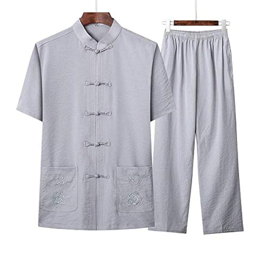 JTKDL Vêtements De Tai Chi Vêtements d´exercice D´été pour Hommes Tai Chi Vêtements d´exercice Matinaux pour Arts Martiaux,B-185 ohxCtaNE