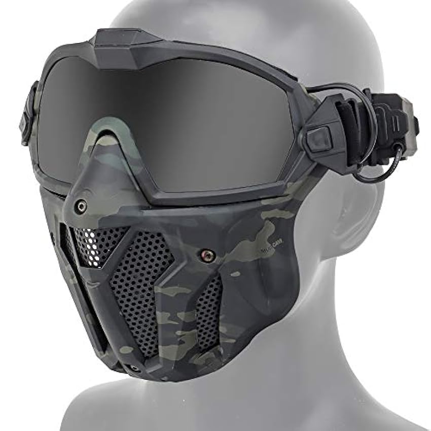 Masque Tactique Lunettes détachables avec système de Ventilateur Anti-buée Protection intégrale CS Wargame Combat Airsoft Paintball Accessoires 2mxfubkj
