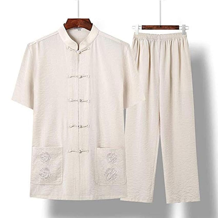 JTKDL Vêtements De Tai Chi Vêtements d´exercice D´été pour Hommes Tai Chi Vêtements d´exercice Matinaux pour Arts Martiaux,B-185 ohxCtaNE