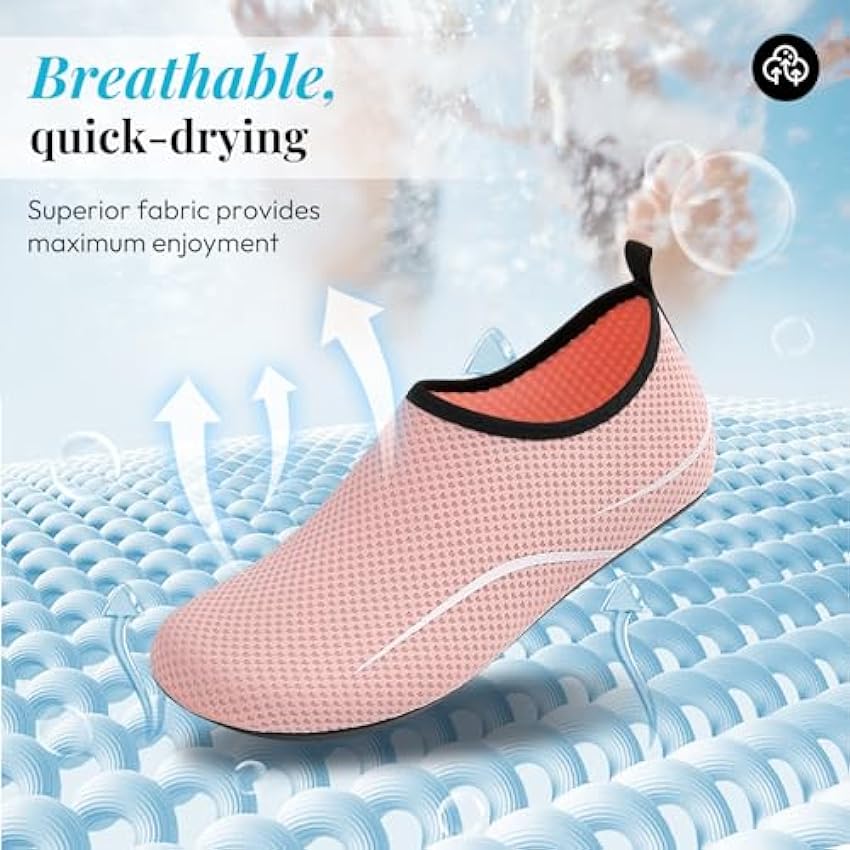 Chaussure Aquatique Femmes Chaussures d´eau pour Surf Plongée Yoga Nager Séchage Rapide Antidérapant Respirant Chaussures pour Sport Aquatique.(Rose,41 EU) ErrdKycs