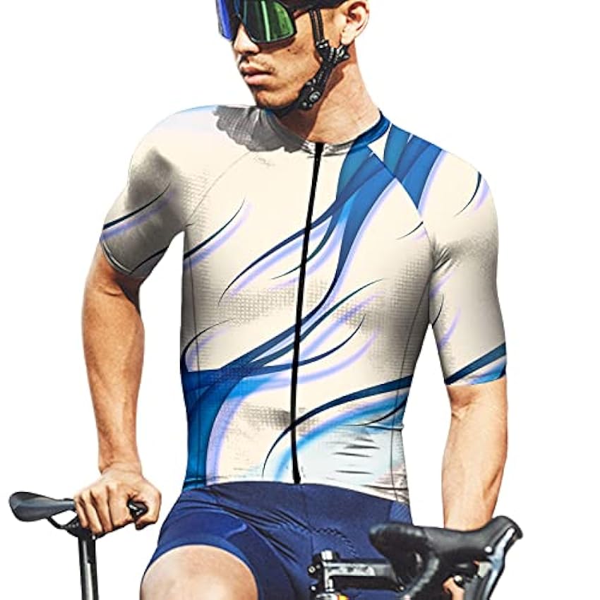 Maillot de cyclisme à manches courtes pour homme - Élastique et respirant - Jersey fonctionnel - Séchage rapide - Pour le cyclisme en plein air - Respirant - Confortable - Doux - Évacuation de wO3p2kkp