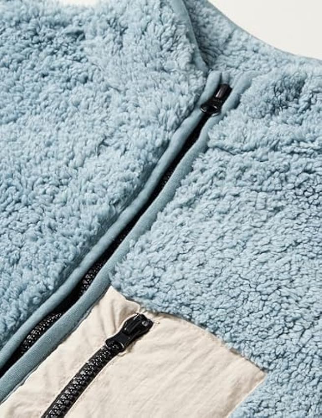 Koton Shearling Sweatshirt Zipper High Neck Pocket Detail, Maillot de survêtement Garçons, Blue(624), aiALk8mb