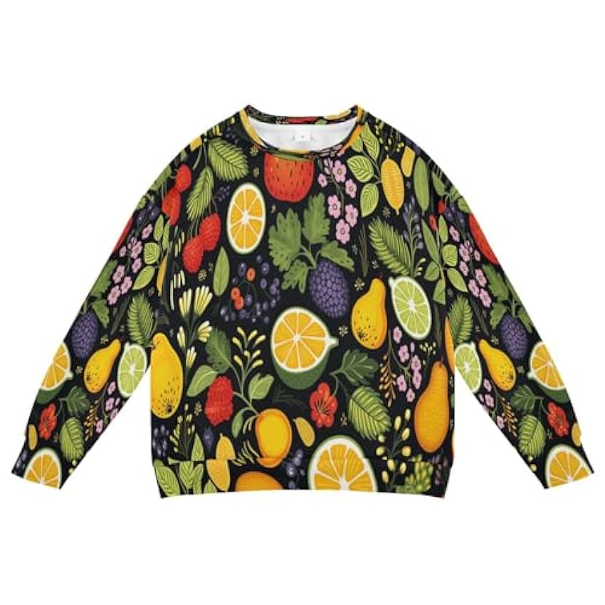 KAAVIYO Motif De Fruits Citron Sweat-Shirt Doux À Manches Longues pour Enfants,Pull À Col Rond,Chemises pour Garçons Filles wGkEMF34