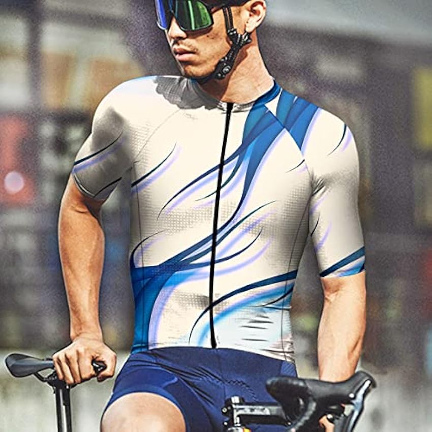 Maillot de cyclisme à manches courtes pour homme - Élastique et respirant - Jersey fonctionnel - Séchage rapide - Pour le cyclisme en plein air - Respirant - Confortable - Doux - Évacuation de wO3p2kkp