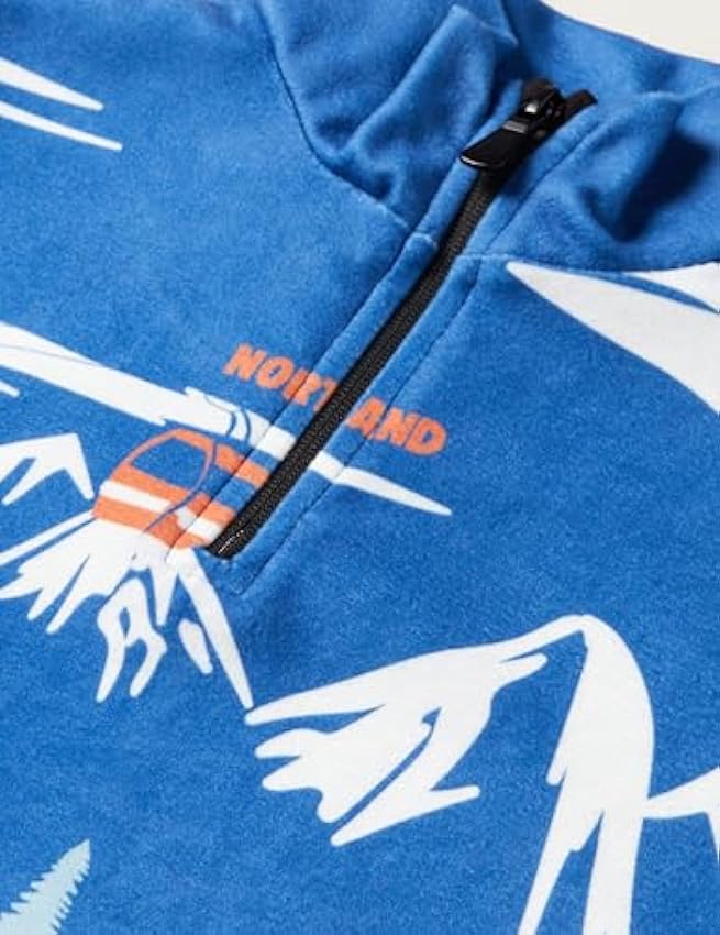 Koton Sweatshirt High Neck Ski Printed Long Sleeve Kangaroo Pocket Brushed Interior, Maillot de survêtement Garçons, Blue Design(6D4), vRjLOF38