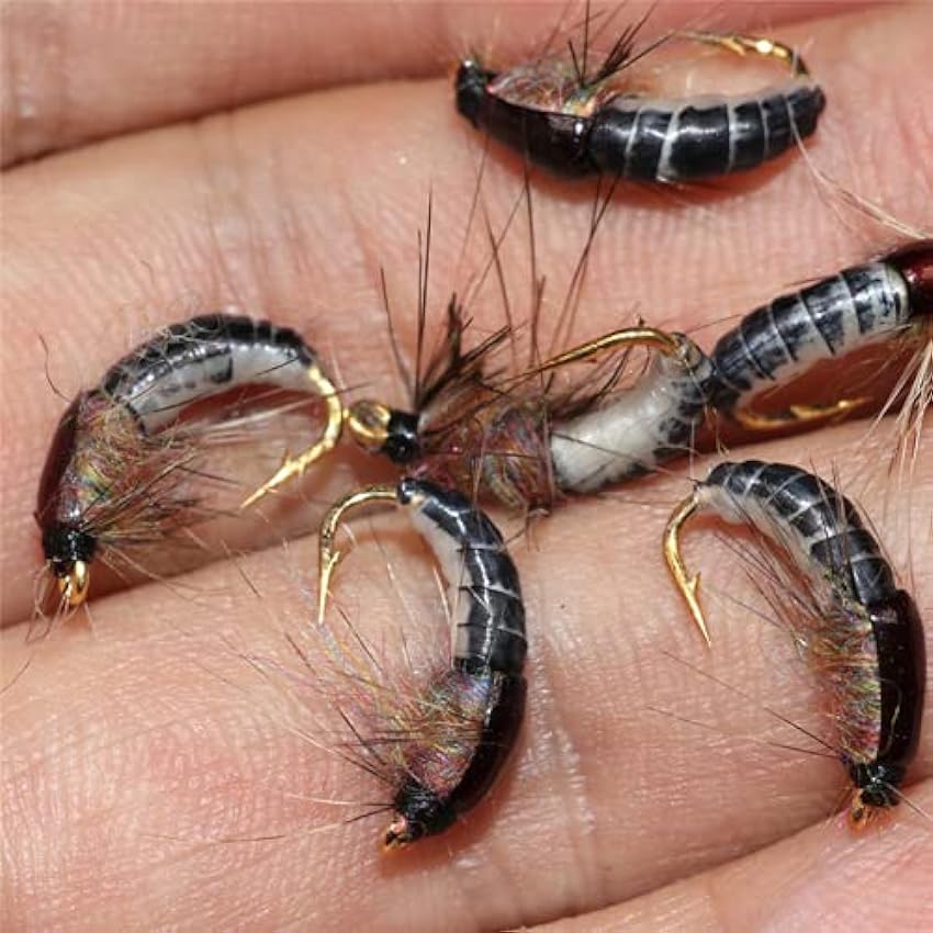 6 pièces 12 réaliste nymphe Scud Mouche pour la pêche à la Truite Insecte Artificiel appât leurre matériel de pêche RDnARYzr