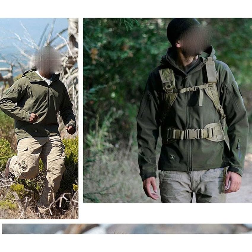 USTZFTBCL Lot de 2 vestes camouflage d´extérieur imperméables et coupe-vent pour homme akcANF11