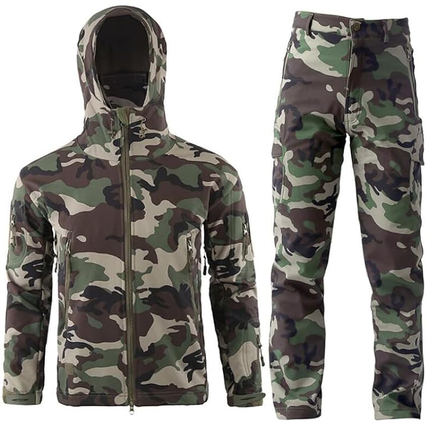 USTZFTBCL Lot de 2 vestes camouflage d´extérieur imperméables et coupe-vent pour homme akcANF11